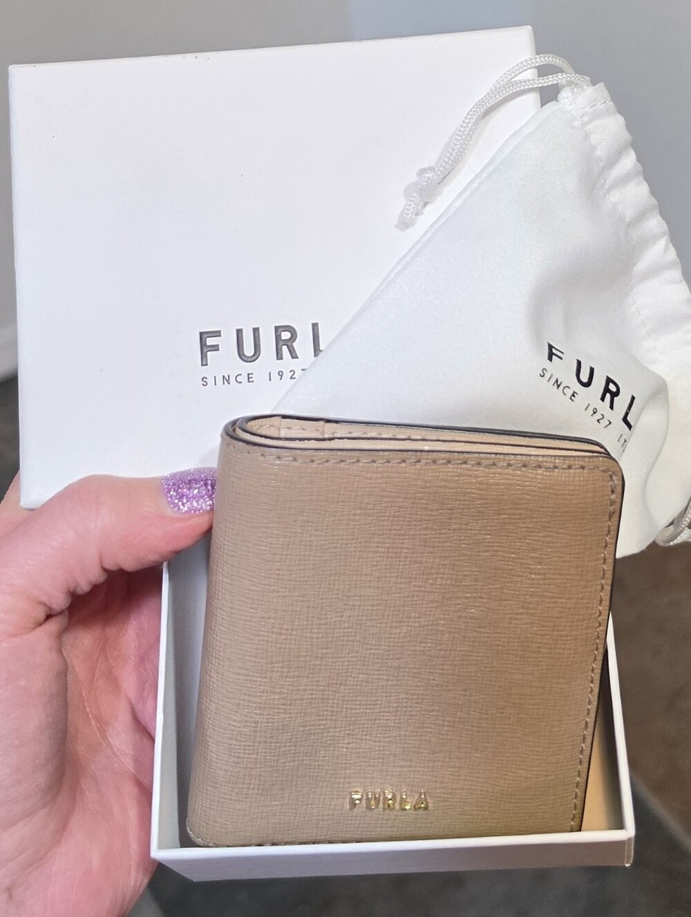 Furla Camelia Compact Wallet S in Greige - FULL INCLUSION